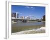 City Skyline and Main Street Bridge over the Scioto River, Columbus, Ohio, United States of America-Richard Cummins-Framed Photographic Print