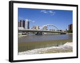 City Skyline and Main Street Bridge over the Scioto River, Columbus, Ohio, United States of America-Richard Cummins-Framed Photographic Print