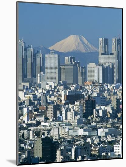City Skyline and Mount Fuji, Tokyo, Honshu, Japan-Steve Vidler-Mounted Photographic Print