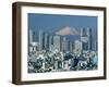 City Skyline and Mount Fuji, Tokyo, Honshu, Japan-Steve Vidler-Framed Photographic Print