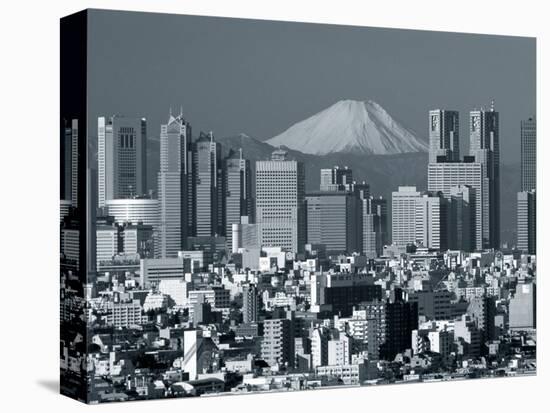 City Skyline and Mount Fuji, Tokyo, Honshu, Japan-Steve Vidler-Stretched Canvas