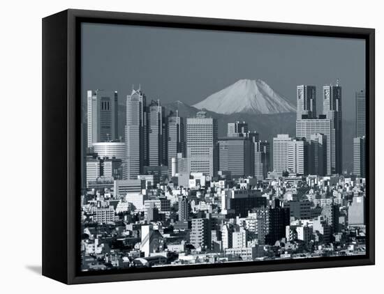 City Skyline and Mount Fuji, Tokyo, Honshu, Japan-Steve Vidler-Framed Stretched Canvas