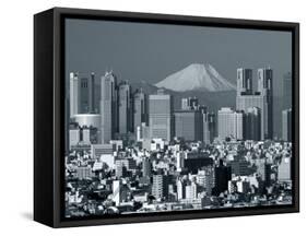 City Skyline and Mount Fuji, Tokyo, Honshu, Japan-Steve Vidler-Framed Stretched Canvas