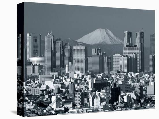 City Skyline and Mount Fuji, Tokyo, Honshu, Japan-Steve Vidler-Stretched Canvas