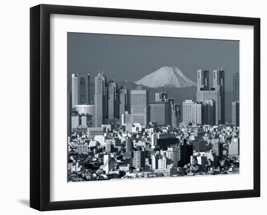 City Skyline and Mount Fuji, Tokyo, Honshu, Japan-Steve Vidler-Framed Photographic Print