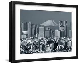 City Skyline and Mount Fuji, Tokyo, Honshu, Japan-Steve Vidler-Framed Photographic Print