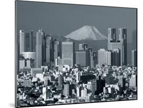 City Skyline and Mount Fuji, Tokyo, Honshu, Japan-Steve Vidler-Mounted Photographic Print