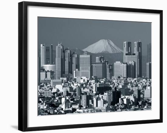 City Skyline and Mount Fuji, Tokyo, Honshu, Japan-Steve Vidler-Framed Photographic Print