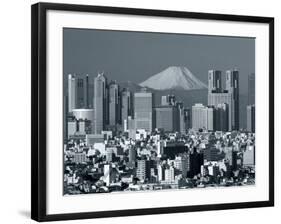 City Skyline and Mount Fuji, Tokyo, Honshu, Japan-Steve Vidler-Framed Photographic Print