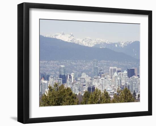 City Skyline and Mountains, Vancouver, British Columbia, Canada, North America-Christian Kober-Framed Photographic Print