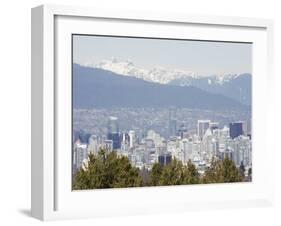 City Skyline and Mountains, Vancouver, British Columbia, Canada, North America-Christian Kober-Framed Photographic Print