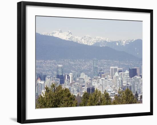 City Skyline and Mountains, Vancouver, British Columbia, Canada, North America-Christian Kober-Framed Photographic Print