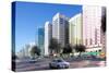 City Skyline and Rashid Bin Saeed Al Maktoum Street, Abu Dhabi, United Arab Emirates, Middle East-Frank Fell-Stretched Canvas