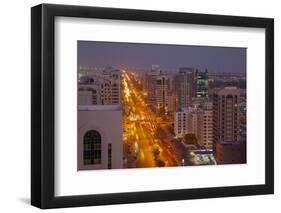 City Skyline and Rashid Bin Saeed Al Maktoum Street at Dusk-Frank Fell-Framed Photographic Print
