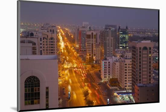 City Skyline and Rashid Bin Saeed Al Maktoum Street at Dusk-Frank Fell-Mounted Photographic Print