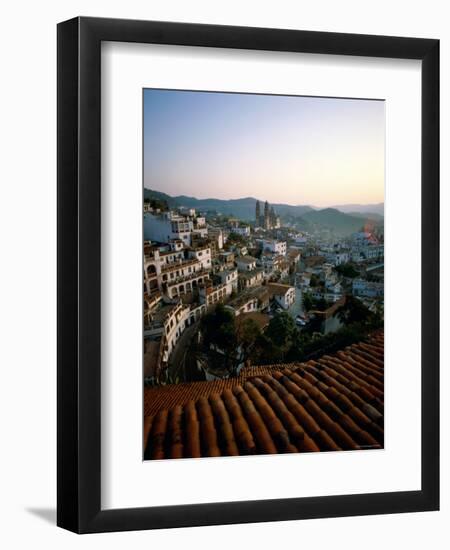 City Skyline and Rooftops, Taxco, Mexico-Steve Vidler-Framed Photographic Print