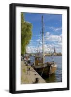 City Skyline and Sailing Ship from Norr Malarstrand, Kungsholmen, Stockholm, Sweden-Frank Fell-Framed Photographic Print