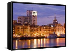 City Skyline and Savannah River, Savannah, Georgia, United States of America, North America-Richard Cummins-Framed Stretched Canvas