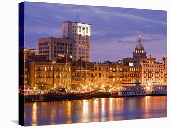 City Skyline and Savannah River, Savannah, Georgia, United States of America, North America-Richard Cummins-Stretched Canvas