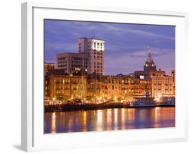 City Skyline and Savannah River, Savannah, Georgia, United States of America, North America-Richard Cummins-Framed Photographic Print