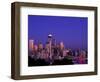 City Skyline and Space Needle, Mount Rainier in Background, Seattle, Washington, USA-Steve Vidler-Framed Photographic Print