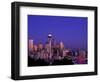 City Skyline and Space Needle, Mount Rainier in Background, Seattle, Washington, USA-Steve Vidler-Framed Photographic Print