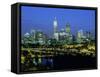 City Skyline and Swan River from Kings Park in the Evening, Perth, Western Australia, Australia-Gavin Hellier-Framed Stretched Canvas