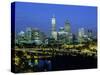 City Skyline and Swan River from Kings Park in the Evening, Perth, Western Australia, Australia-Gavin Hellier-Stretched Canvas