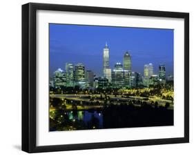 City Skyline and Swan River from Kings Park in the Evening, Perth, Western Australia, Australia-Gavin Hellier-Framed Photographic Print