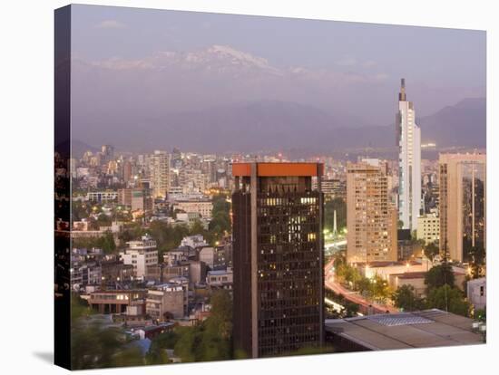 City Skyline and the Andes Mountains at Dusk, Santiago, Chile, South America-Gavin Hellier-Stretched Canvas