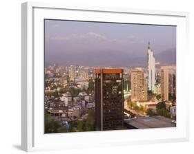 City Skyline and the Andes Mountains at Dusk, Santiago, Chile, South America-Gavin Hellier-Framed Photographic Print