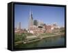 City Skyline and the Cumberland River, Nashville, Tennessee, United States of America-Gavin Hellier-Framed Stretched Canvas