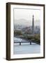 City Skyline and the Juche Tower, Pyongyang, Democratic People's Republic of Korea (DPRK), N. Korea-Gavin Hellier-Framed Photographic Print