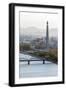 City Skyline and the Juche Tower, Pyongyang, Democratic People's Republic of Korea (DPRK), N. Korea-Gavin Hellier-Framed Photographic Print