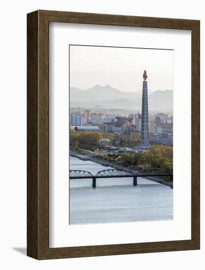 City Skyline and the Juche Tower, Pyongyang, Democratic People's Republic of Korea (DPRK), N. Korea-Gavin Hellier-Framed Photographic Print