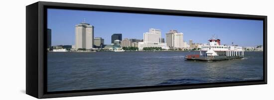 City Skyline and the Mississippi River, New Orleans, Louisiana, United States of America-Gavin Hellier-Framed Stretched Canvas