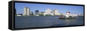 City Skyline and the Mississippi River, New Orleans, Louisiana, United States of America-Gavin Hellier-Framed Stretched Canvas