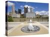 City Skyline and the Scioto River, Columbus, Ohio, United States of America, North America-Richard Cummins-Stretched Canvas