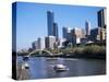 City Skyline and the Yarra River, Melbourne, Victoria, Australia-Ken Gillham-Stretched Canvas