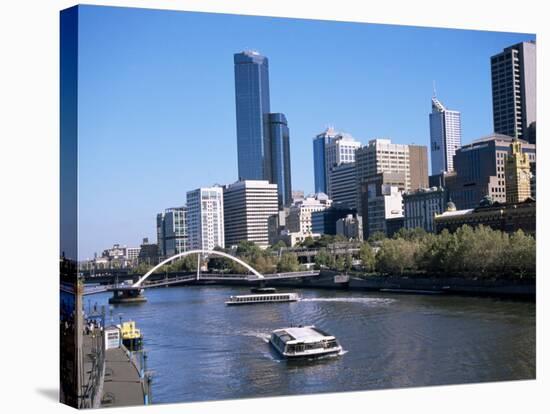 City Skyline and the Yarra River, Melbourne, Victoria, Australia-Ken Gillham-Stretched Canvas