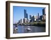 City Skyline and the Yarra River, Melbourne, Victoria, Australia-Ken Gillham-Framed Photographic Print