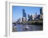 City Skyline and the Yarra River, Melbourne, Victoria, Australia-Ken Gillham-Framed Photographic Print