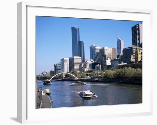City Skyline and the Yarra River, Melbourne, Victoria, Australia-Ken Gillham-Framed Photographic Print