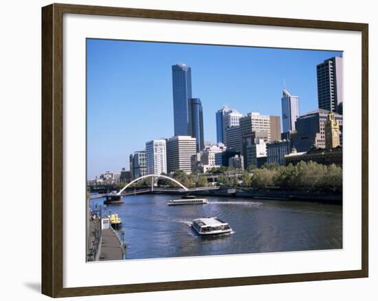 City Skyline and the Yarra River, Melbourne, Victoria, Australia-Ken Gillham-Framed Photographic Print