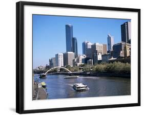 City Skyline and the Yarra River, Melbourne, Victoria, Australia-Ken Gillham-Framed Photographic Print