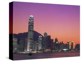 City Skyline and Victoria Harbour at Night, Hong Kong, China-Steve Vidler-Stretched Canvas