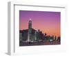 City Skyline and Victoria Harbour at Night, Hong Kong, China-Steve Vidler-Framed Photographic Print