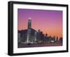 City Skyline and Victoria Harbour at Night, Hong Kong, China-Steve Vidler-Framed Photographic Print