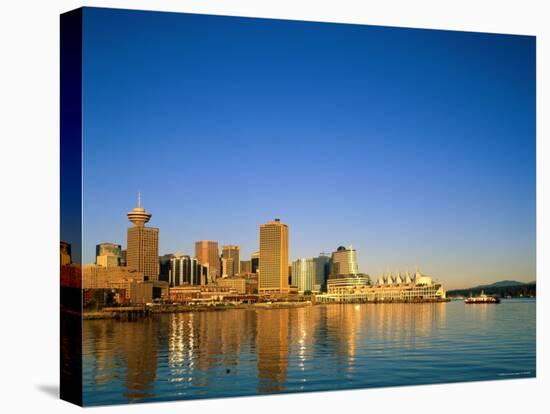 City Skyline and Waterfront, Vancouver, British Columbia, Canada-Steve Vidler-Stretched Canvas