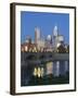 City Skyline and White River, Indianapolis, Indiana, USA-Walter Bibikow-Framed Photographic Print